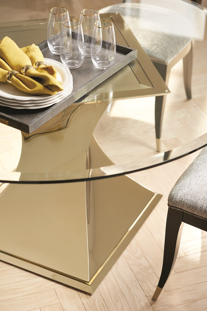 Do A 360 - Gold Bullion, Brushed Gold Bullion Dining Table