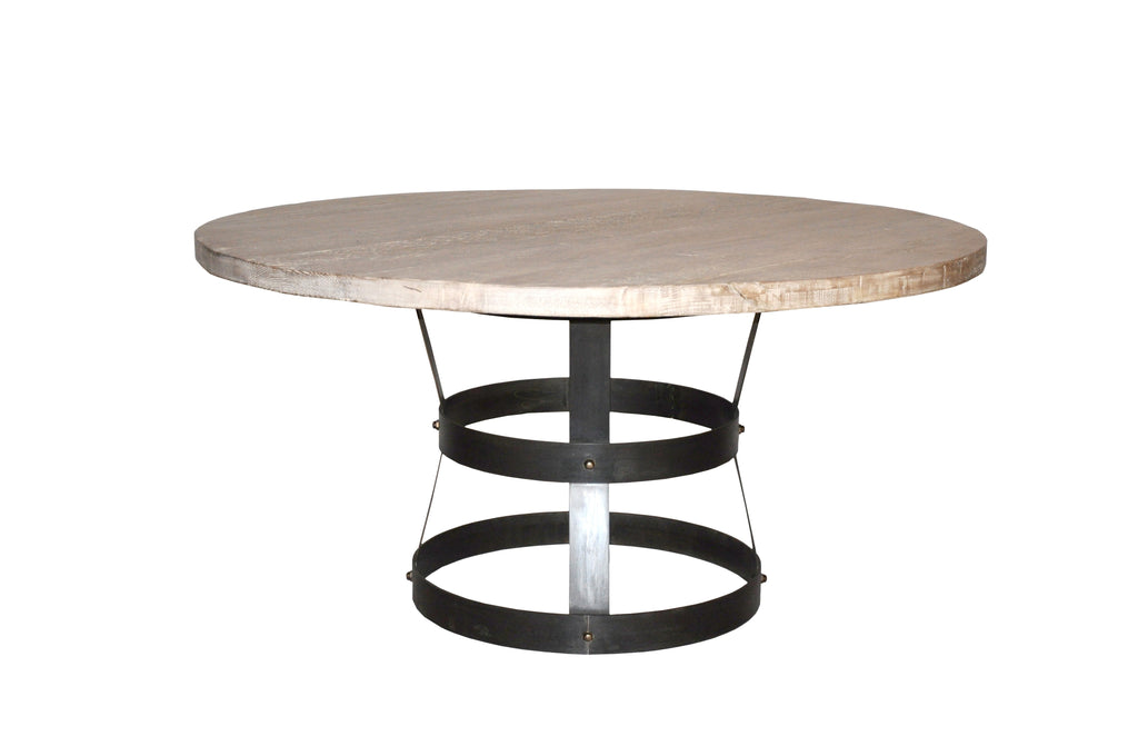 Basket Dining Table, Rl Top, 54 - Grey Wash Wax