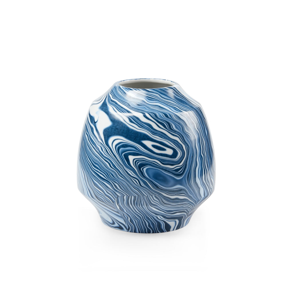 Caspian Small Vase - Blue and White