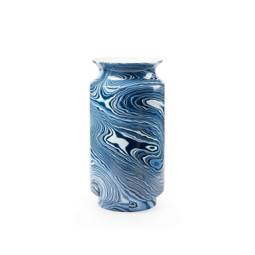 Caspian Tall Vase - Blue and White