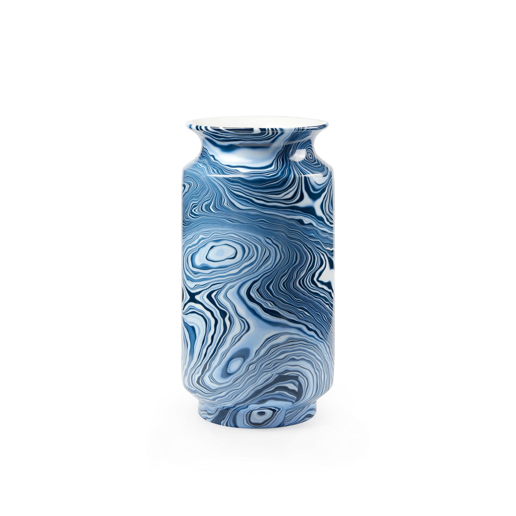 Caspian Tall Vase - Blue and White