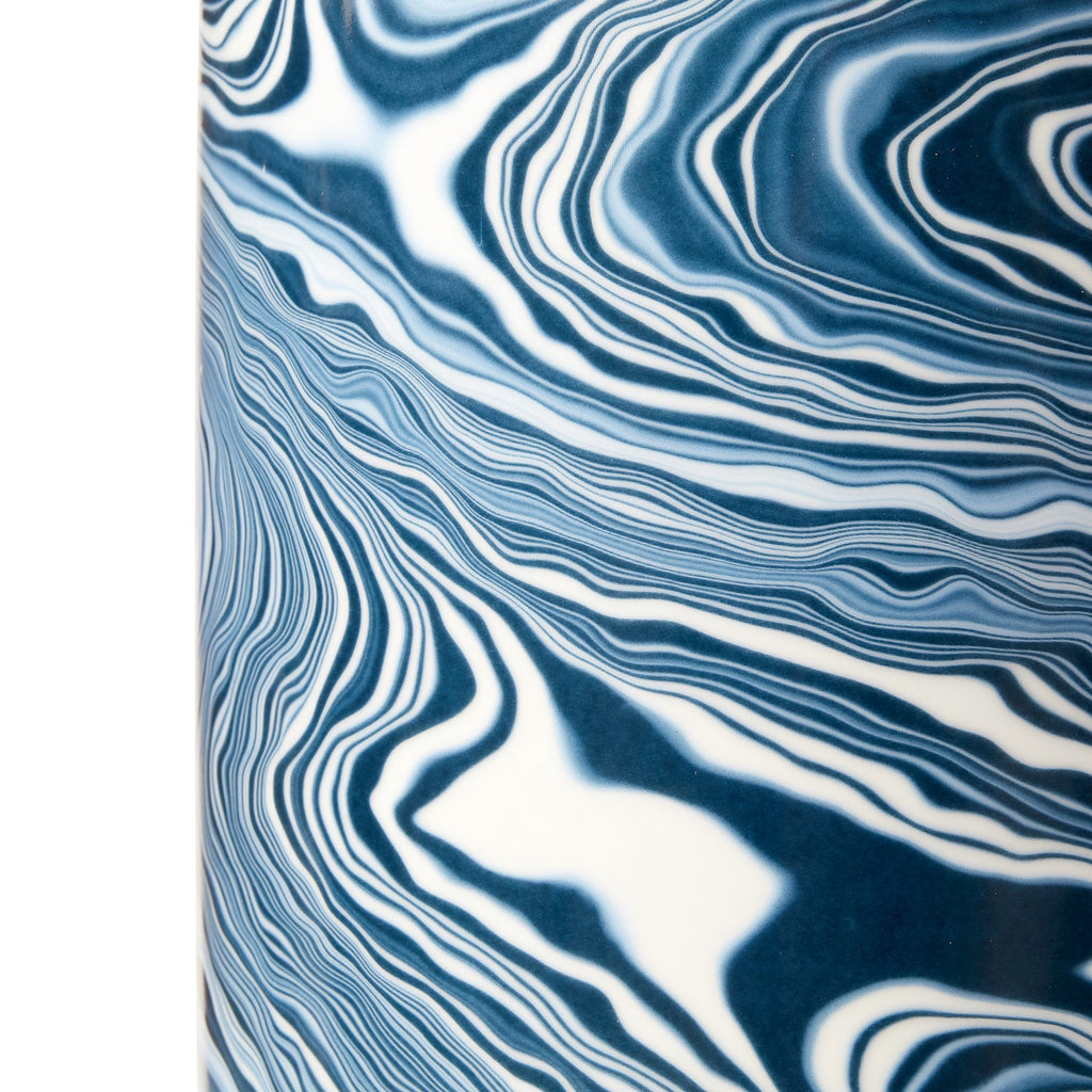 Caspian Tall Vase - Blue and White