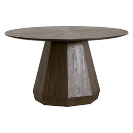 Coulter 54" Round Dining Table, Burnished Brown