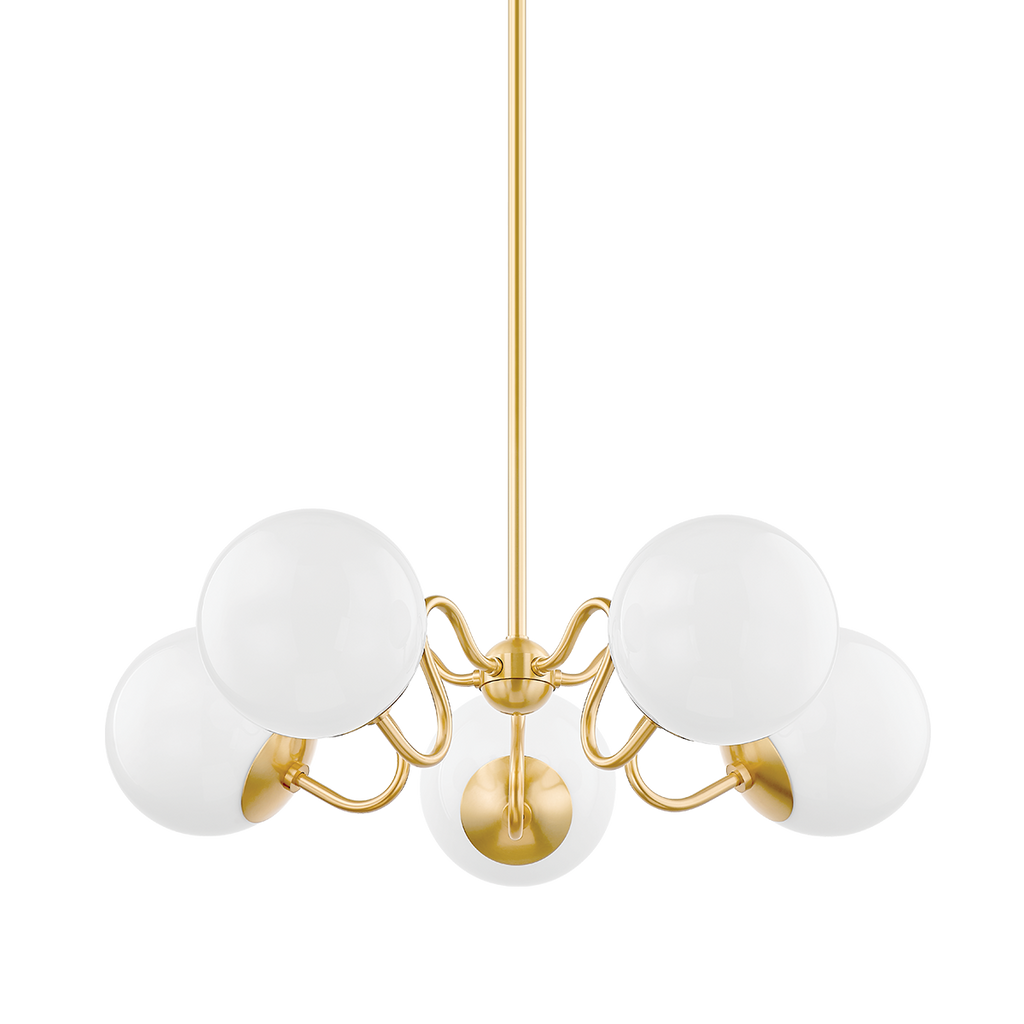 Havana 5 Light Chandelier - Aged Brass