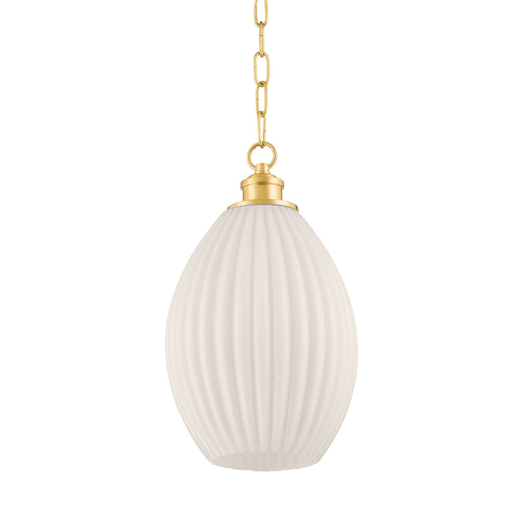 Hillary 1 Light Pendant - Aged Brass