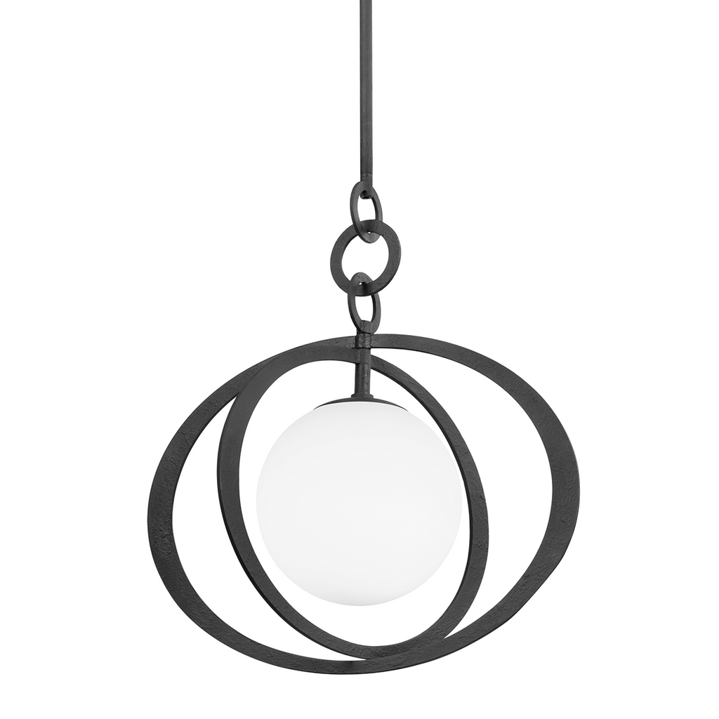 Olancha 1 Light Pendant - Black Iron 25"