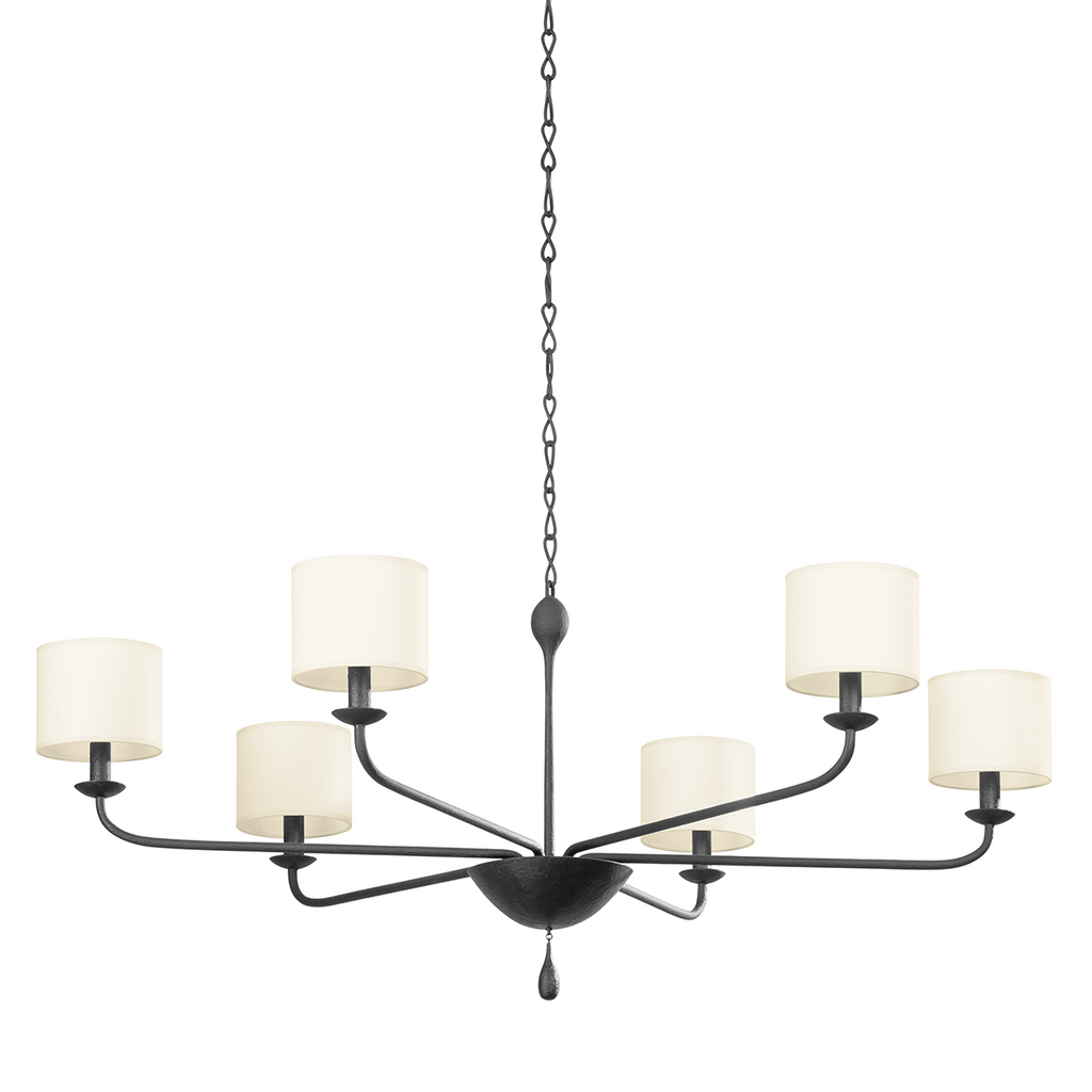 Osmond 6 Light Chandelier - Black Iron