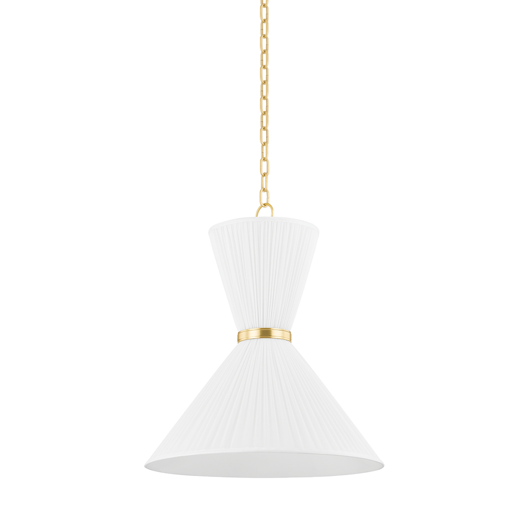 Enid 2 Light Pendant - Aged Brass 25.75"