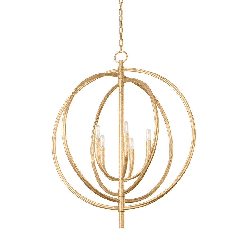 Fillea 5 Light Pendant - Vintage Gold Leaf