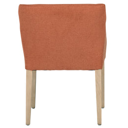 Zoe Linen Sloped Track Arm Dining Chair in Burnt Orange