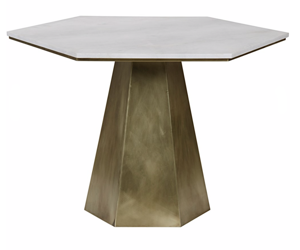 Demetria Table, Metal and Quartz