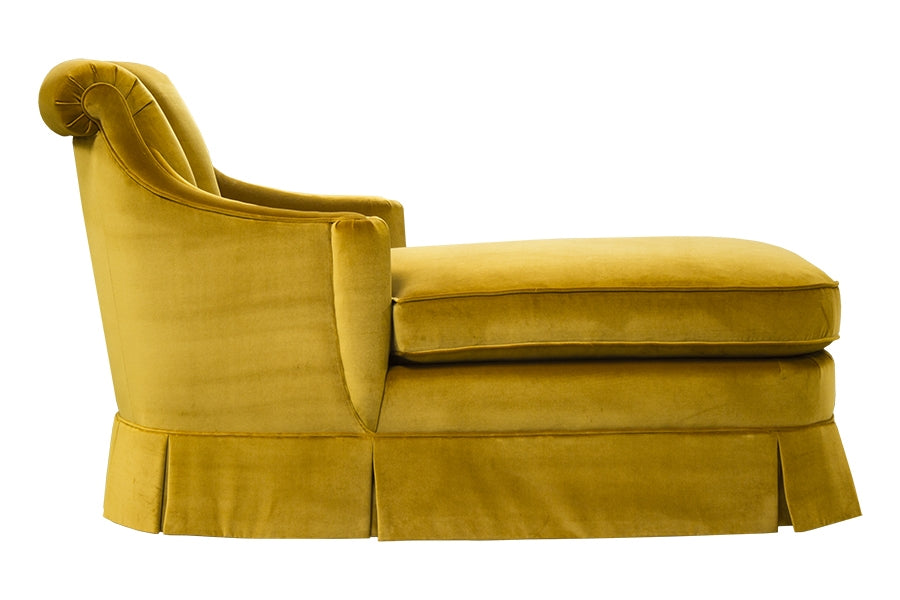 Dorothy Draper Channel Back Chaise with Skirt-COM