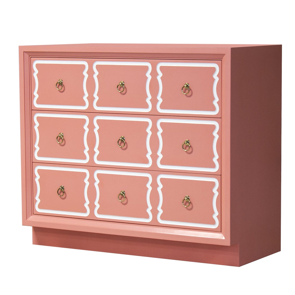Dorothy Draper Espana Bunching Chest in Coral