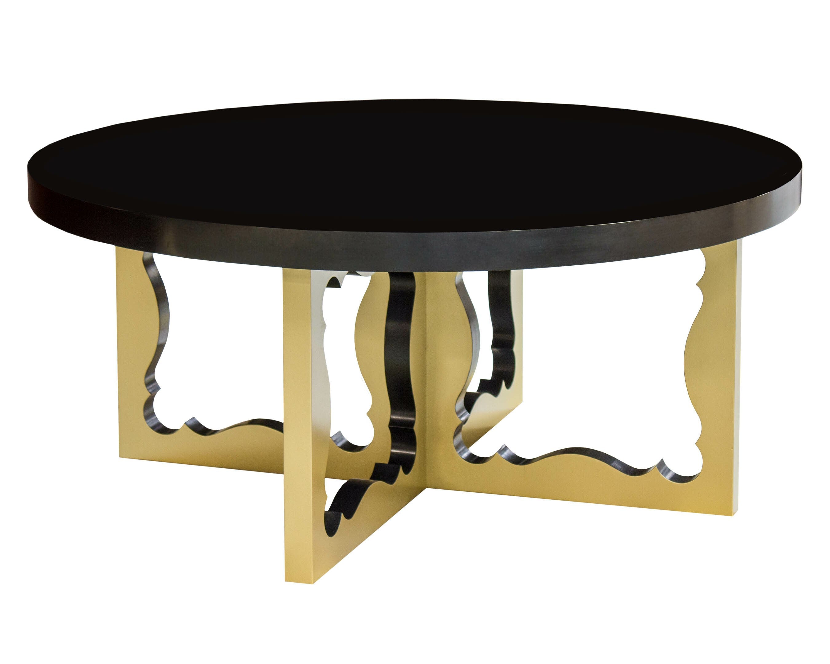 Dorothy Draper Penelope Coffee Table in Black and Gold
