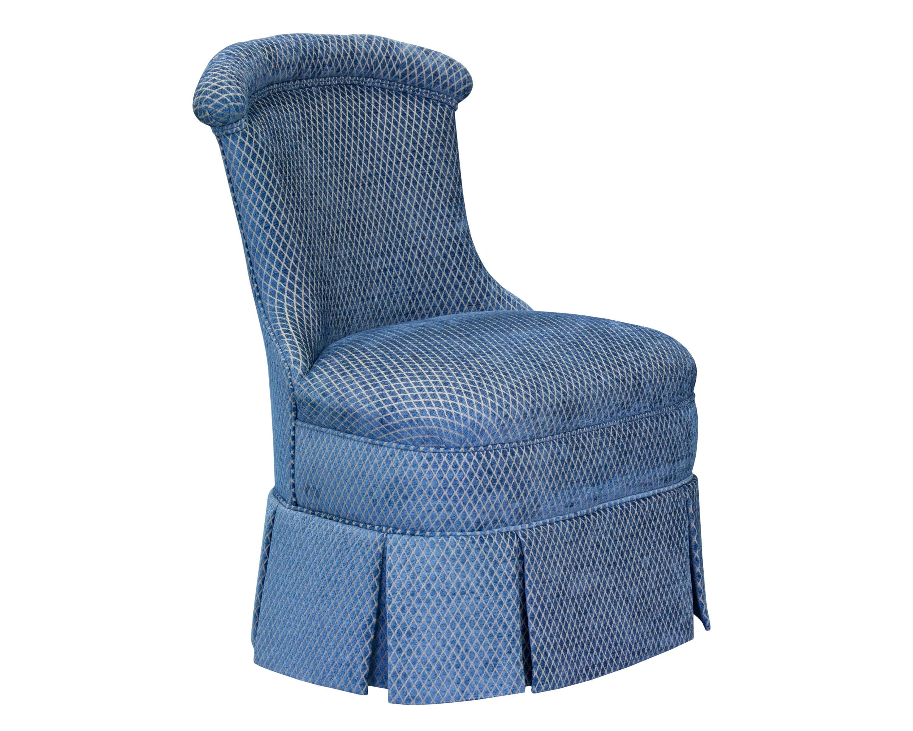 Dorothy Draper Slipper Chair Wide with Skirt-COM