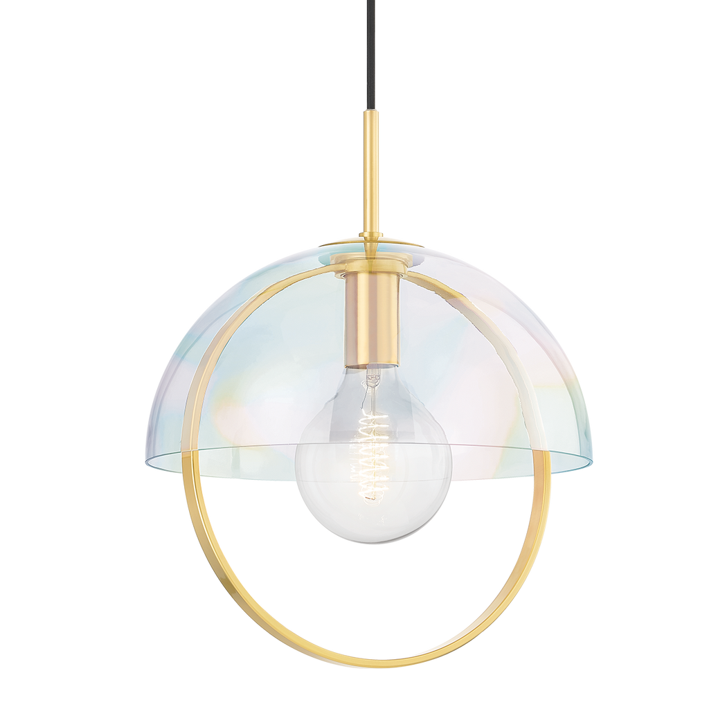 Meriah 1 Light Pendant - Aged Brass 17.5"