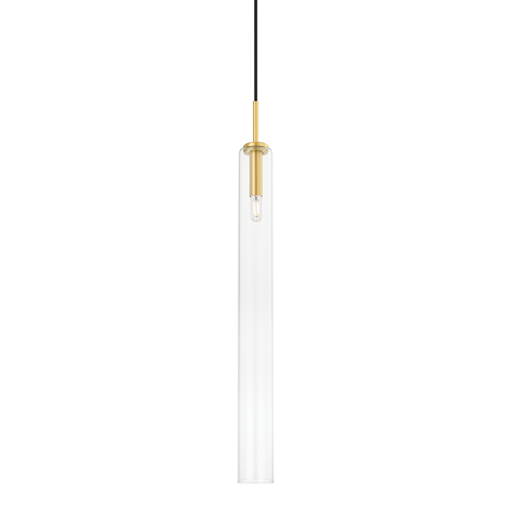 Nyah 1 Light Pendant - Aged Brass 32.25"