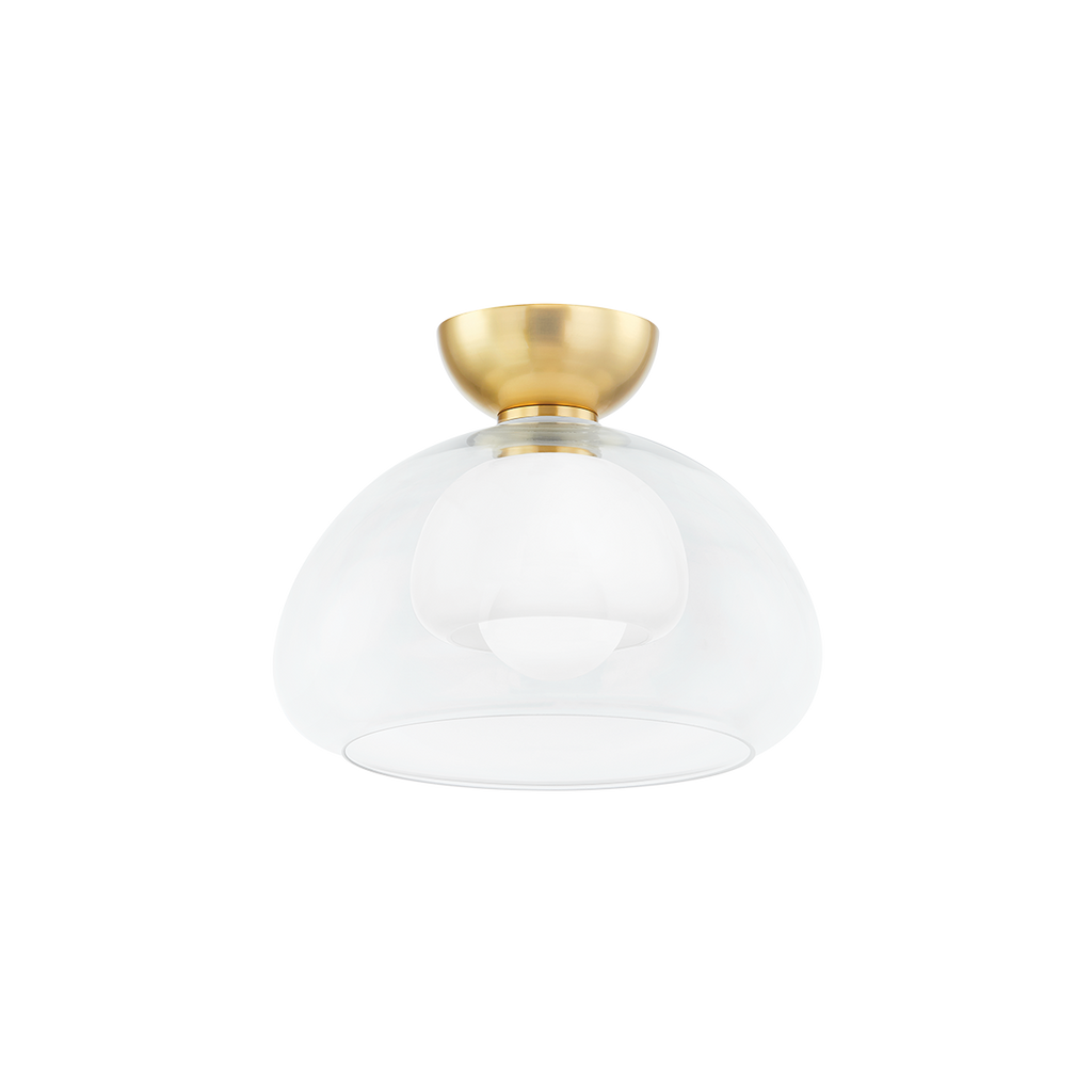 Cortney 1 Light Semi Flush - Aged Brass