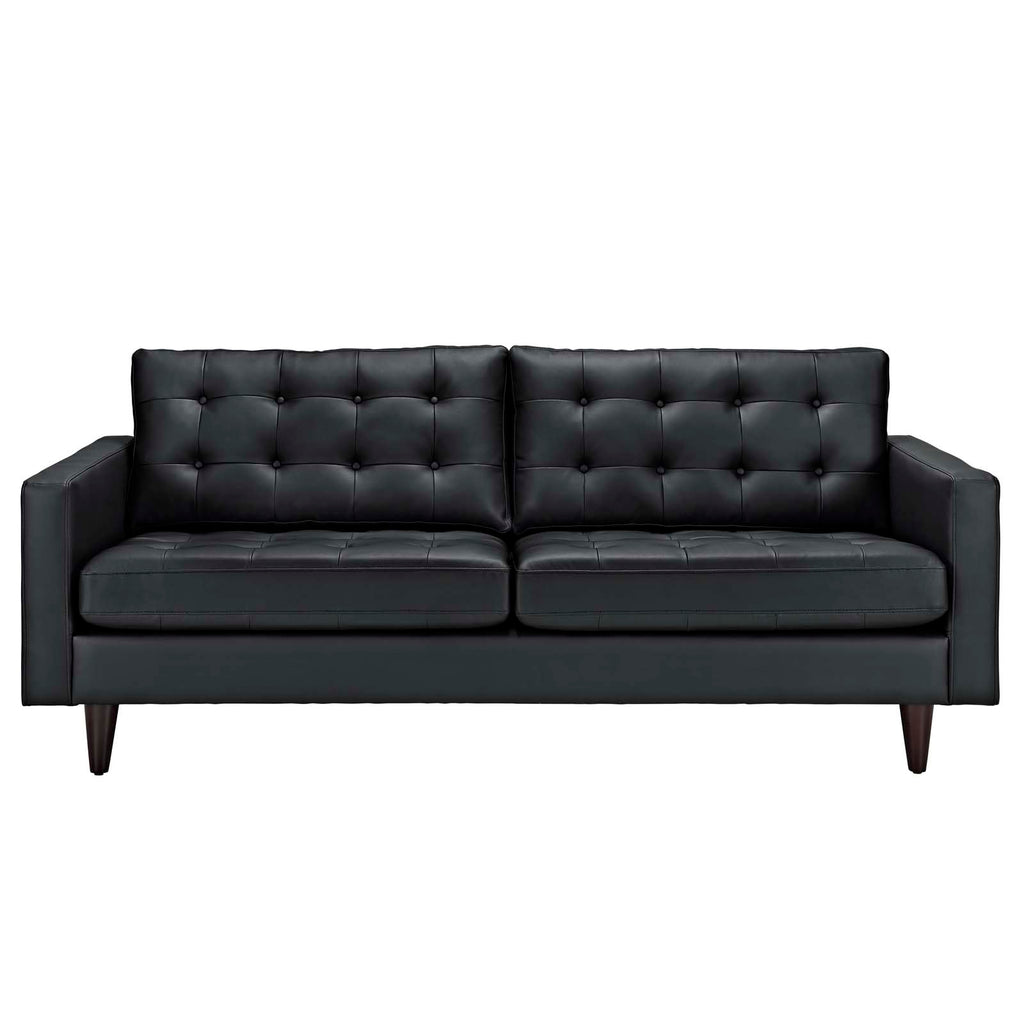 Empress Bonded Leather Sofa in Black
