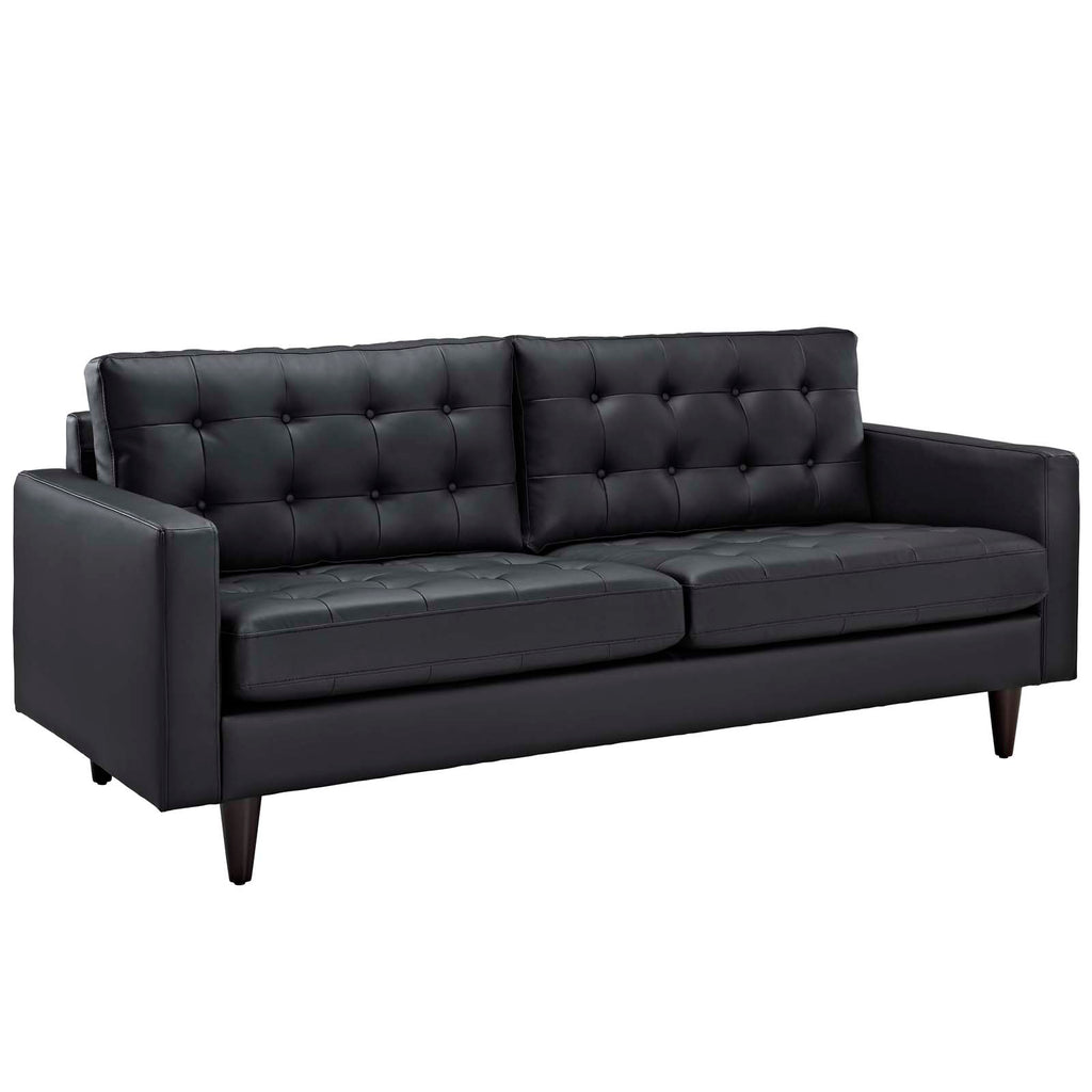 Empress Bonded Leather Sofa in Black