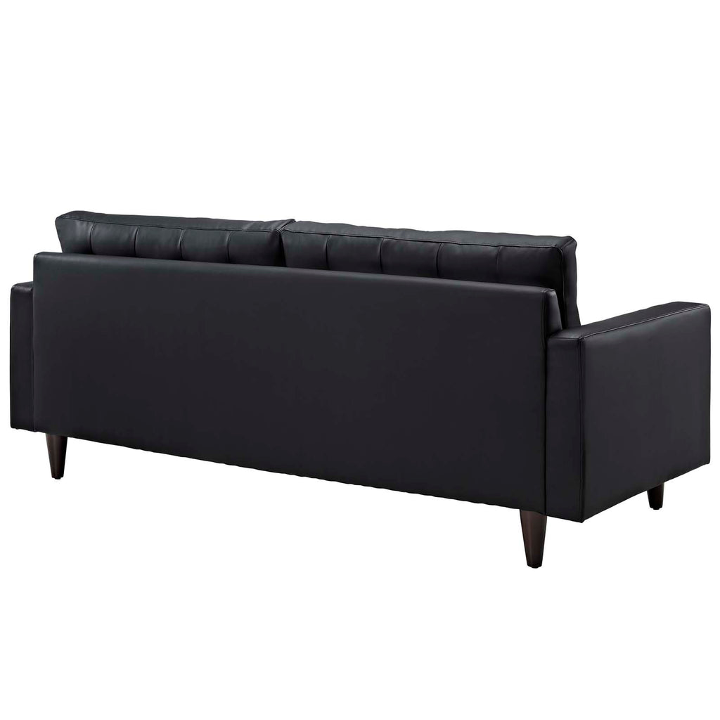 Empress Bonded Leather Sofa in Black