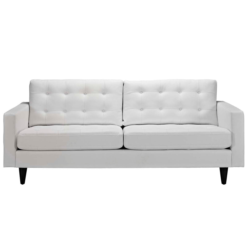 Empress Bonded Leather Sofa in White