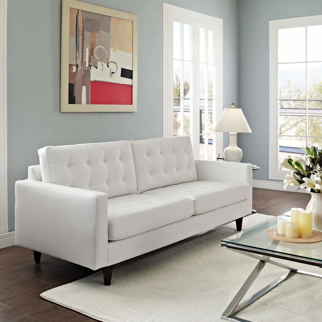 Empress Bonded Leather Sofa in White