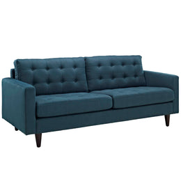 Empress Upholstered Fabric Sofa in Azure