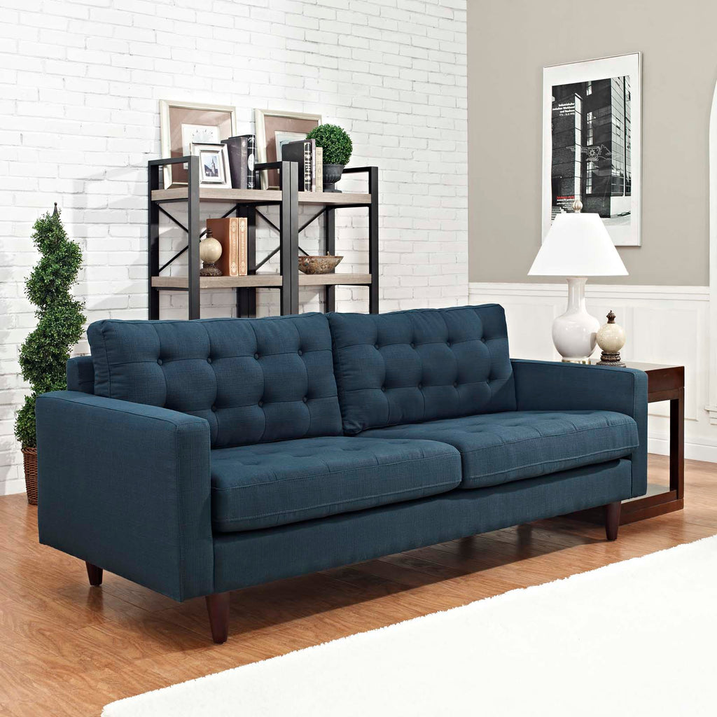 Empress Upholstered Fabric Sofa in Azure