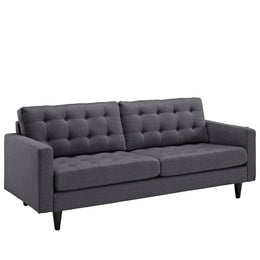 Empress Upholstered Fabric Sofa in Gray