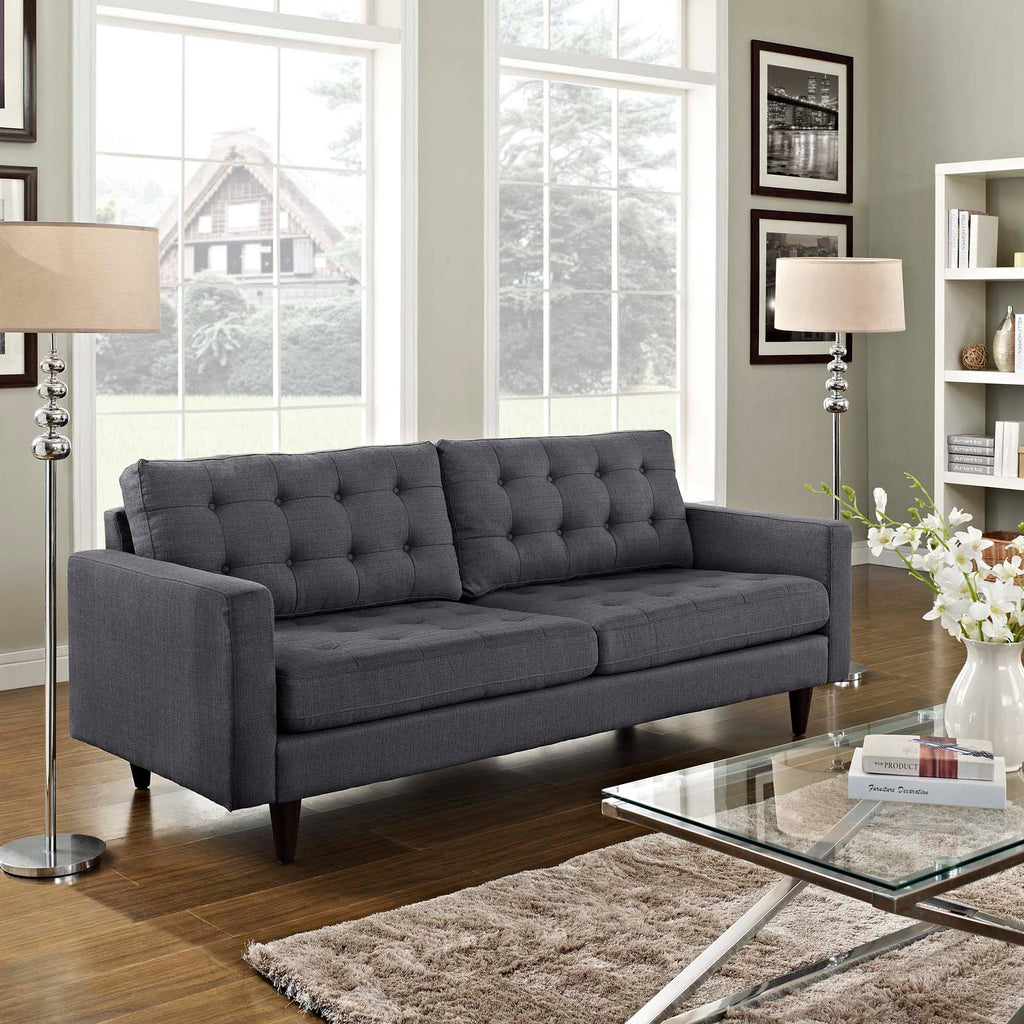 Empress Upholstered Fabric Sofa in Gray