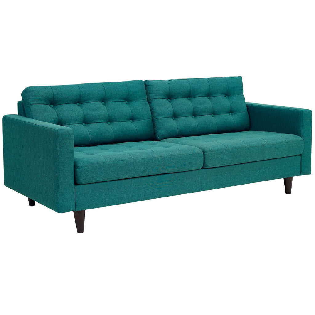 Empress Upholstered Fabric Sofa in Teal
