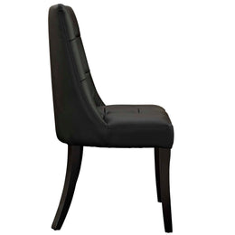 Noblesse Dining Vinyl Side Chair in Black