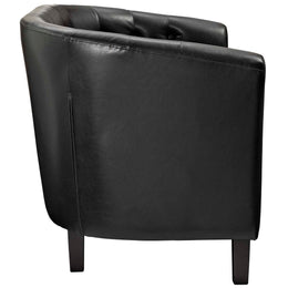 Prospect Upholstered Vinyl Loveseat in Black