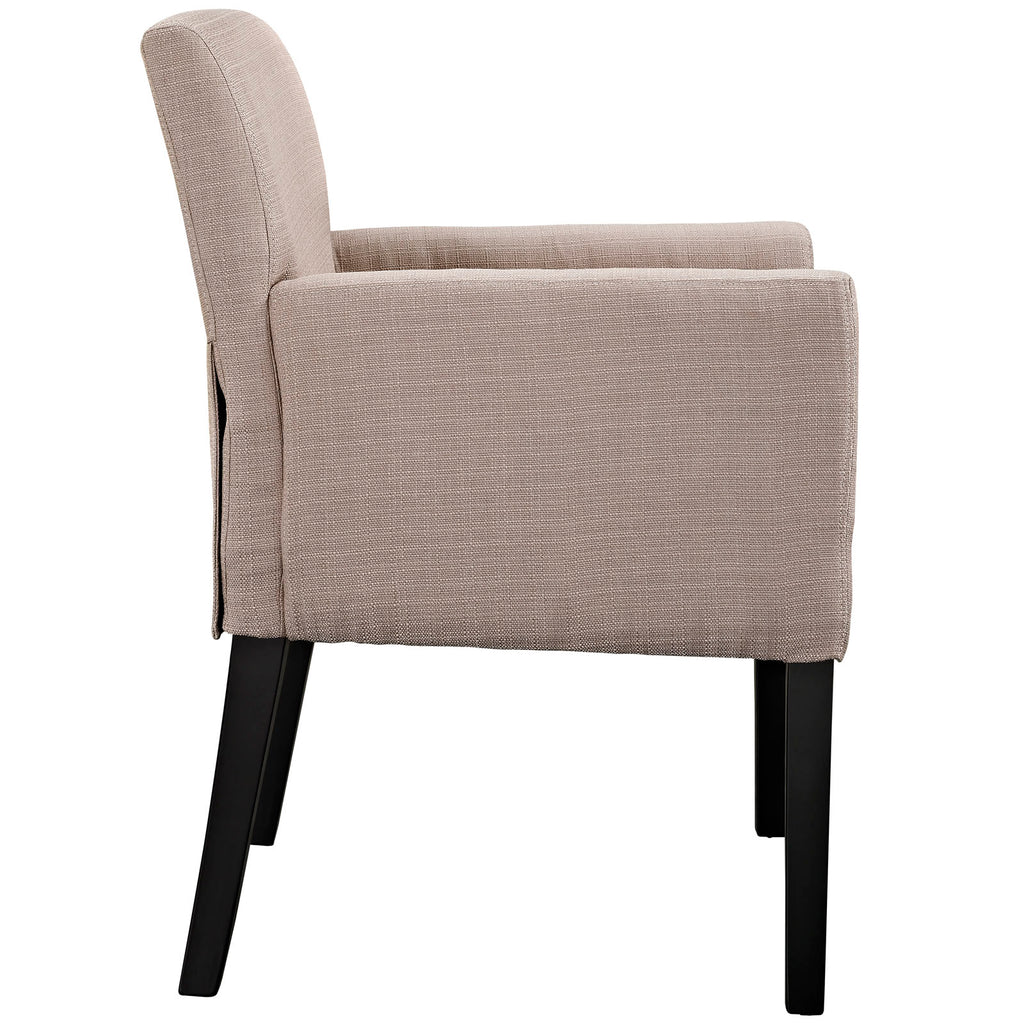 Chloe Upholstered Fabric Armchair in Beige