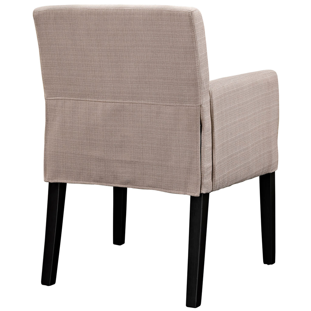 Chloe Upholstered Fabric Armchair in Beige