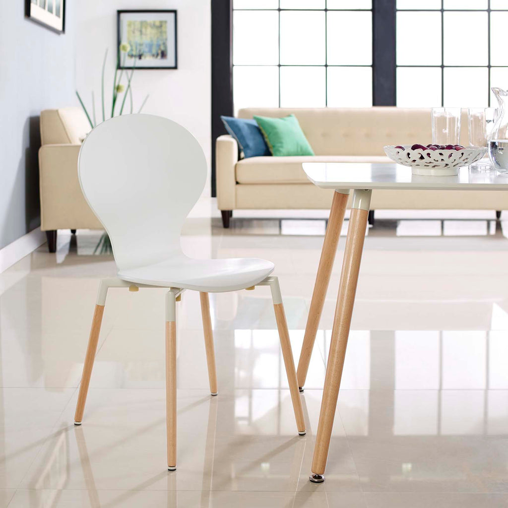 Path Dining Wood Side Chair in White