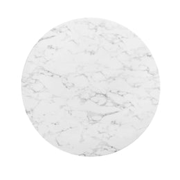 Lippa 47" Round Artificial Marble Dining Table in White