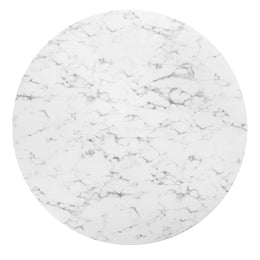 Lippa 60" Round Artificial Marble Dining Table in White