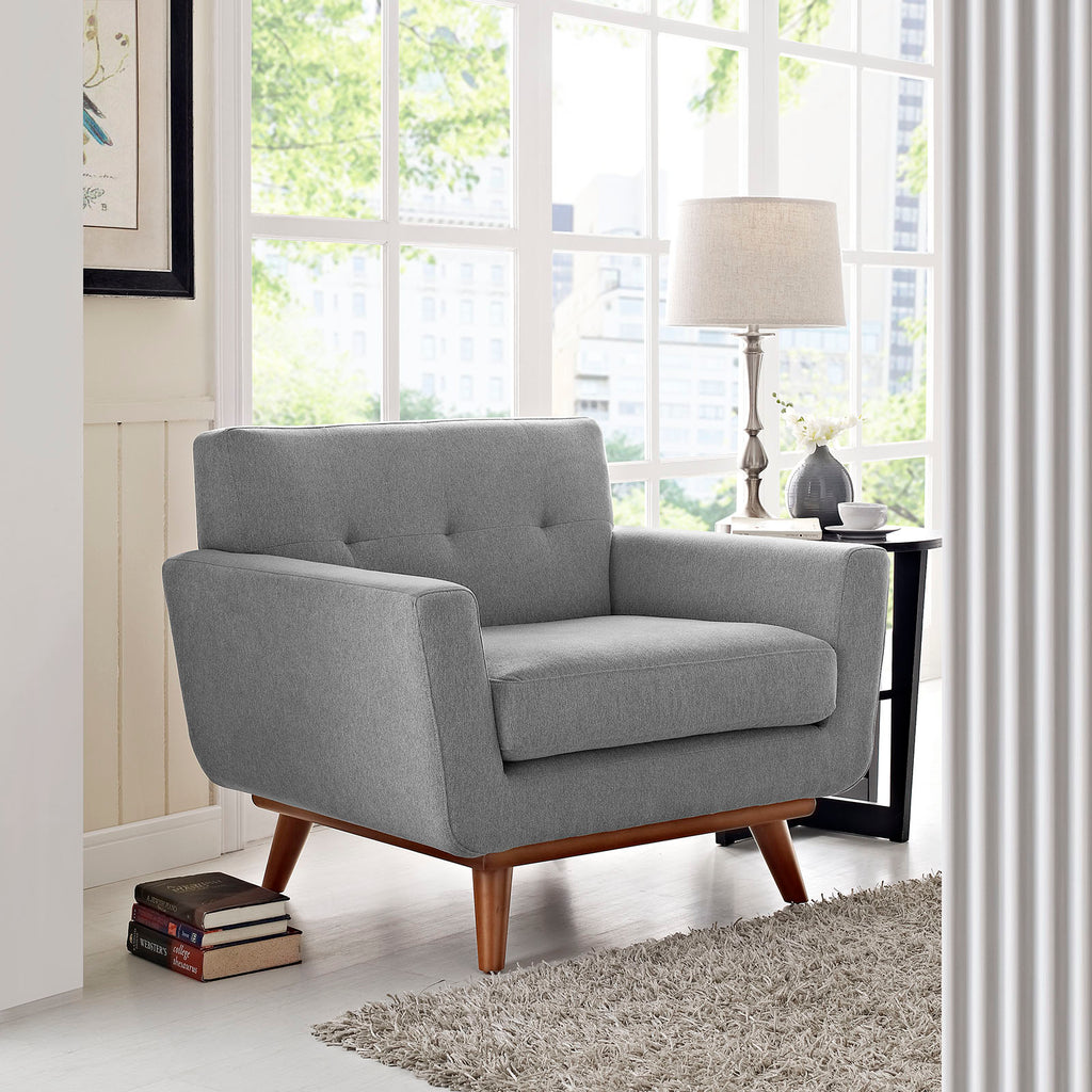 Engage Upholstered Fabric Armchair in Expectation Gray