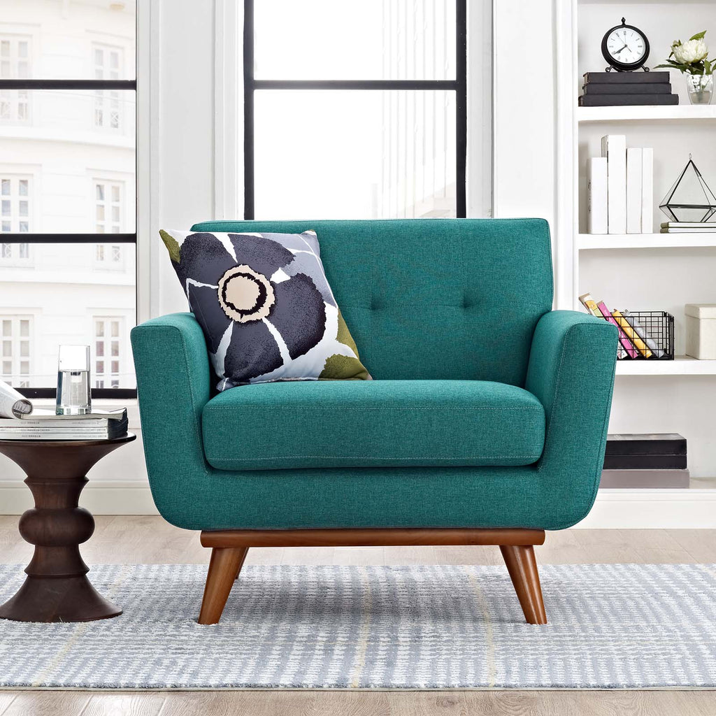 Engage Upholstered Fabric Armchair in Teal