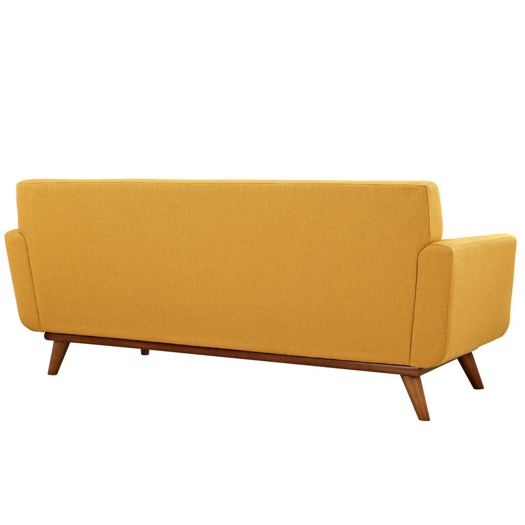 Engage Upholstered Fabric Loveseat in Citrus