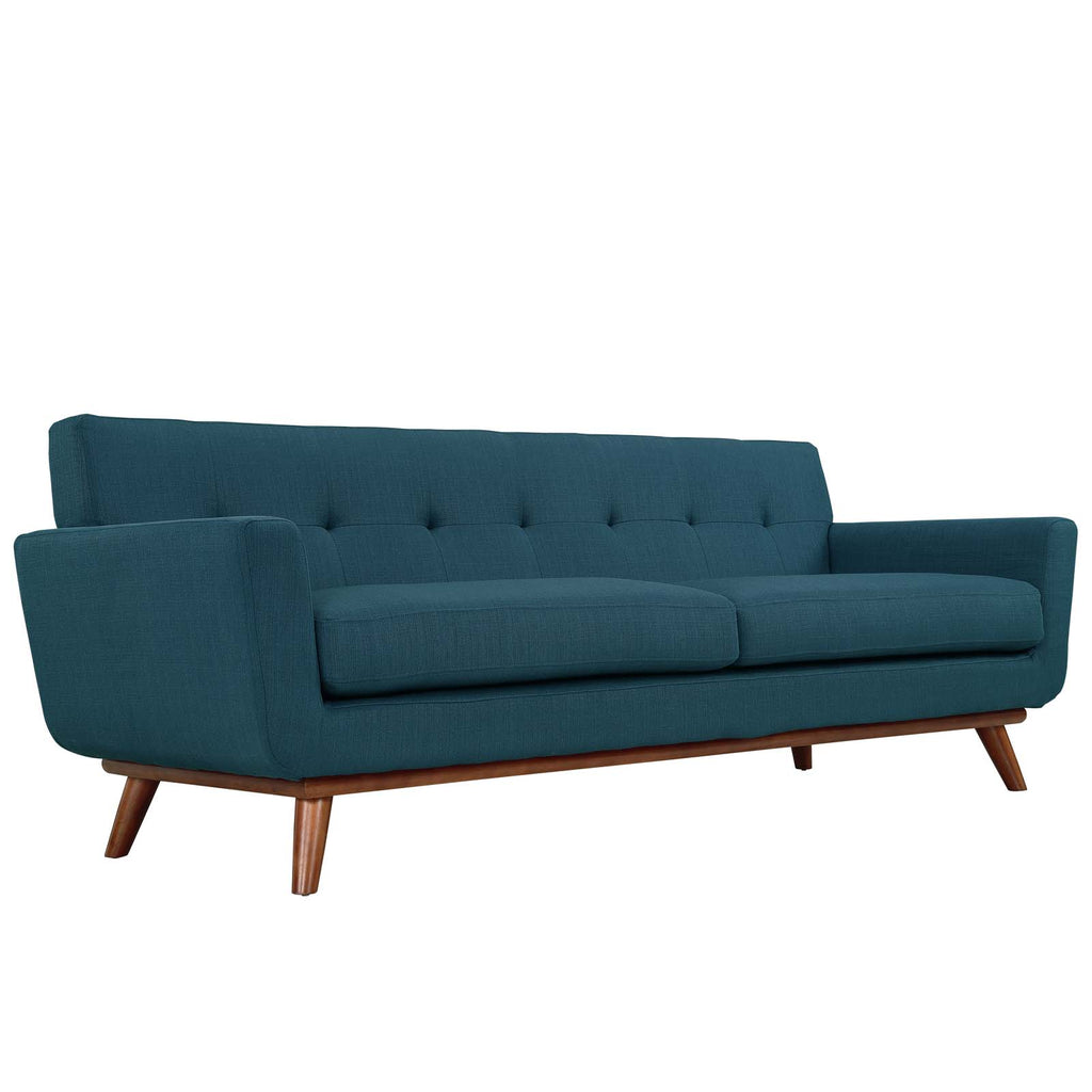 Engage Upholstered Fabric Sofa in Azure