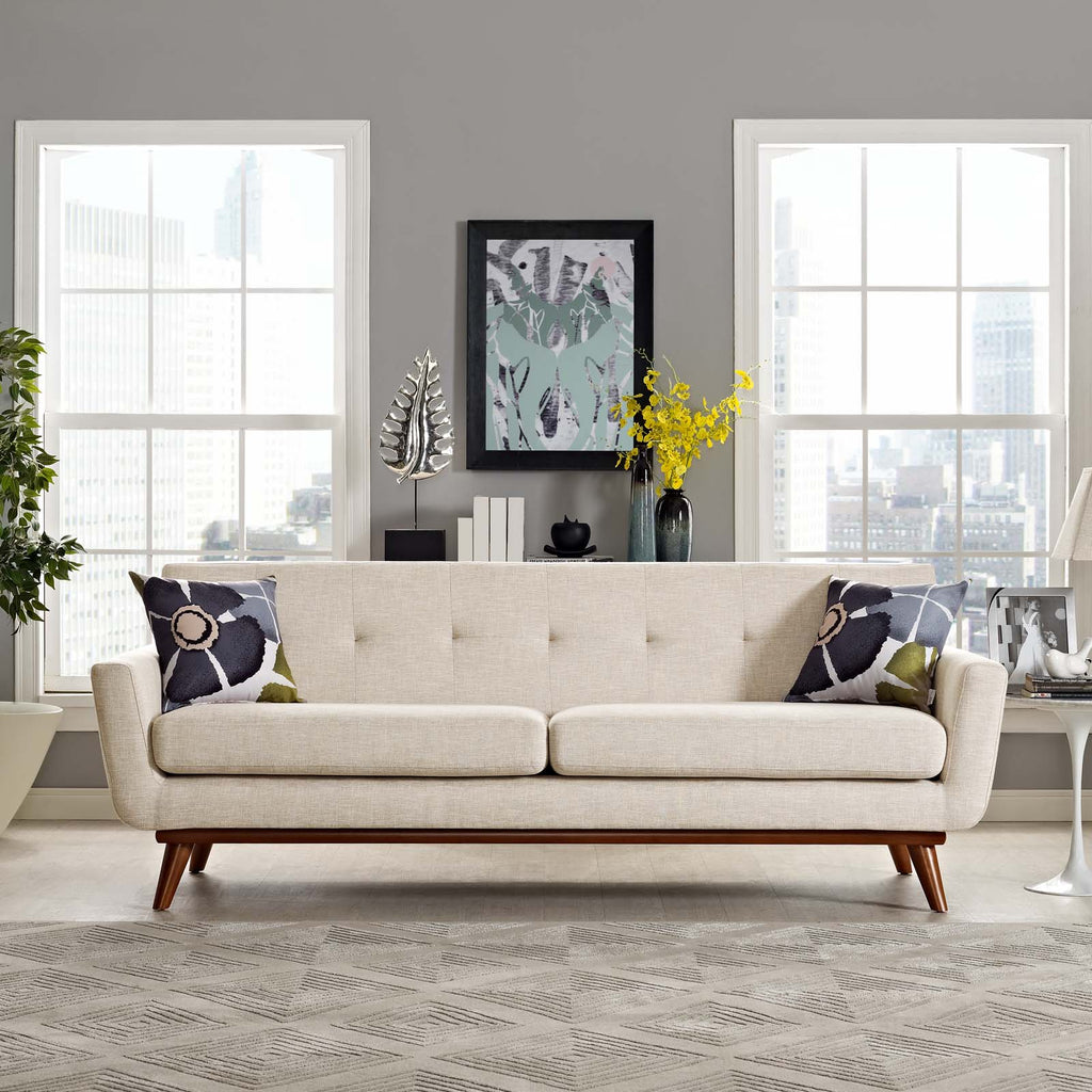 Engage Upholstered Fabric Sofa in Beige