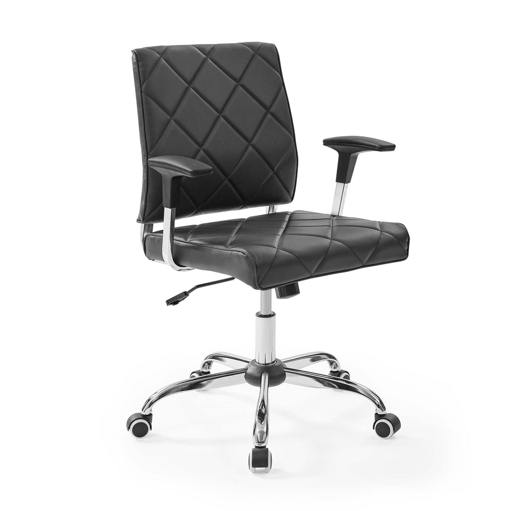 Lattice Vinyl Office Chair in Black