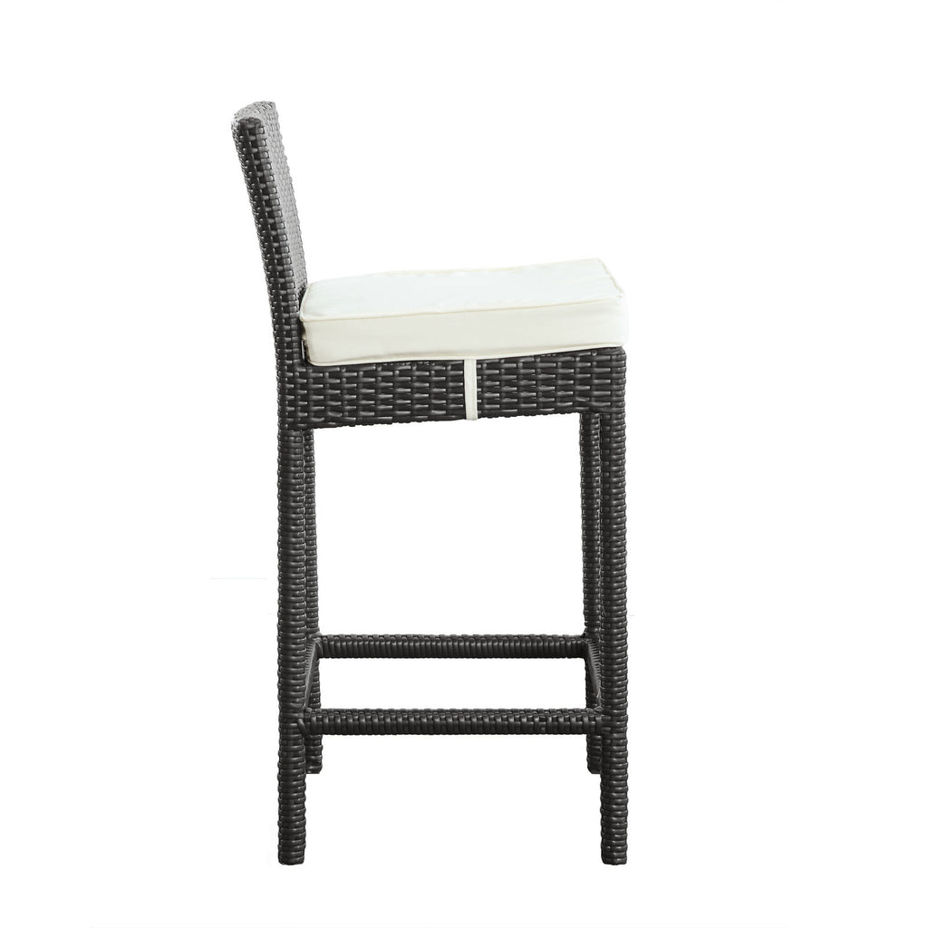 Lift Bar Stool Outdoor Patio Set of 2 in Espresso White