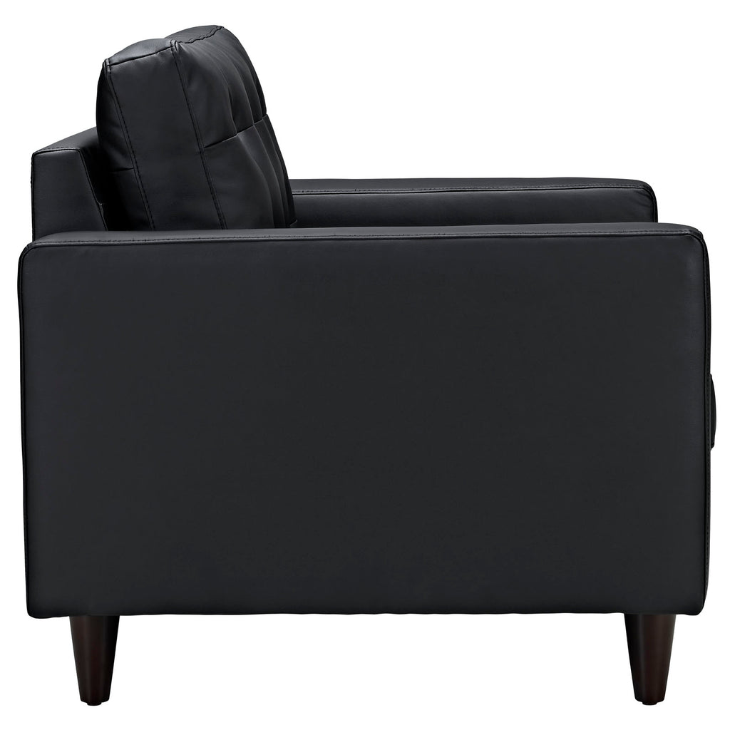 Empress Armchair Leather Set of 2 in Black