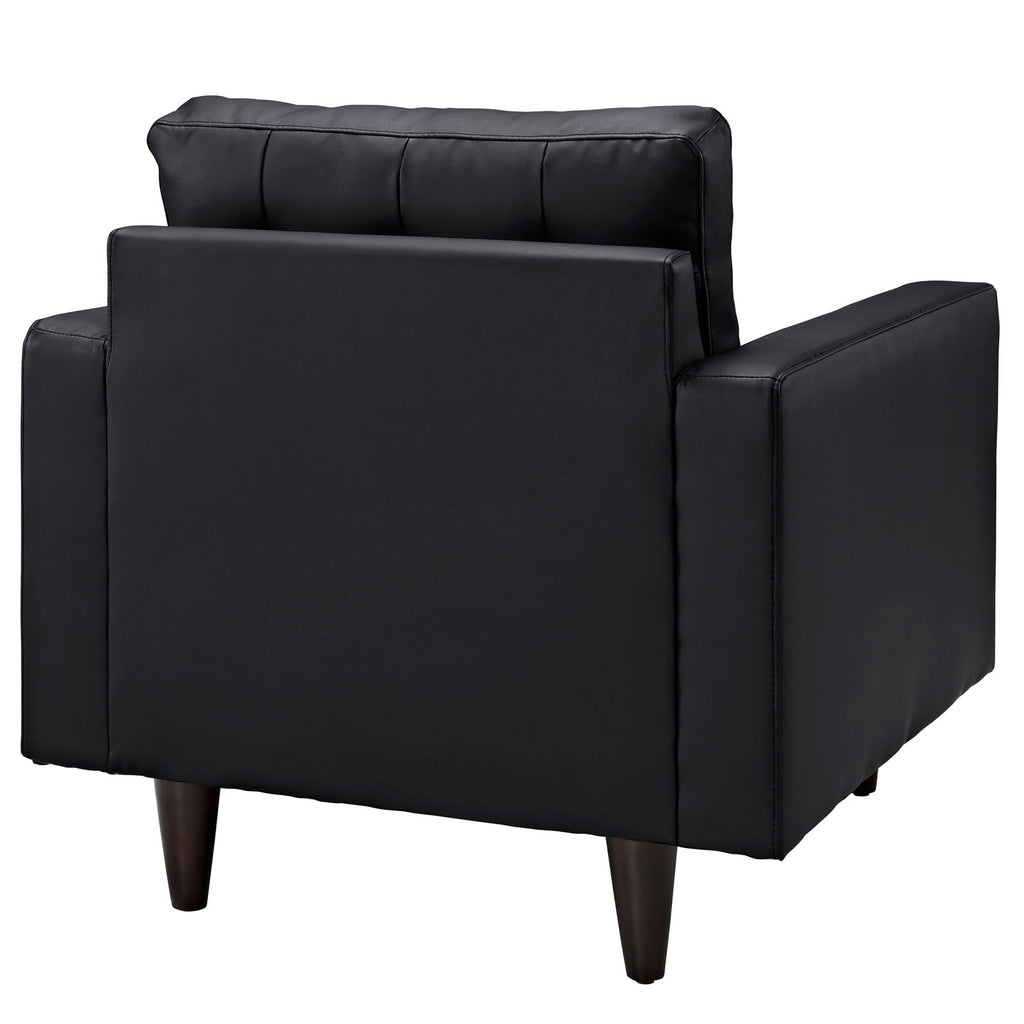 Empress Armchair Leather Set of 2 in Black