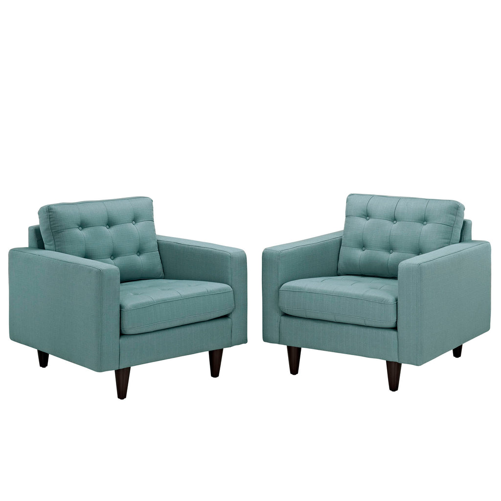 Empress Armchair Upholstered Fabric Set of 2 in Laguna