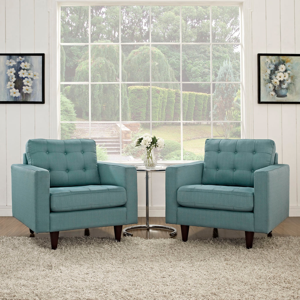 Empress Armchair Upholstered Fabric Set of 2 in Laguna